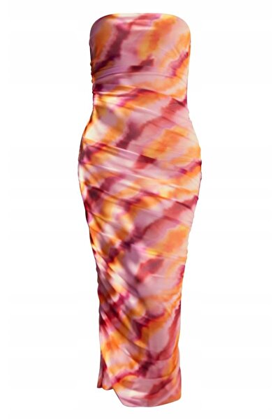 NO BRAND Rochie maxi din plasă multicoloră cu model Prettylittlething 34