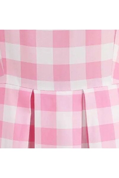 NO BRAND Costum Rochie în carouri roz Retro Vară Bal Carnaval 152 158