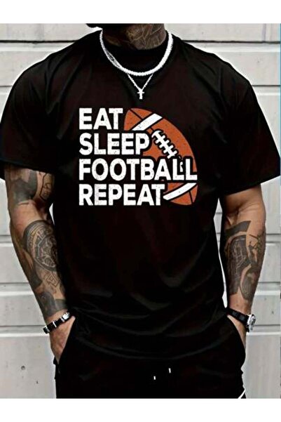 Astogria13 تي شيرت مطبوع عليه 100% قطن Eat Sleep Retriat Love Football Vintag...