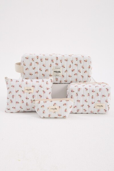 estrella paris Aura Flower Makeup Bag Set of 4 Hair Straightener, Pencil Bag,...