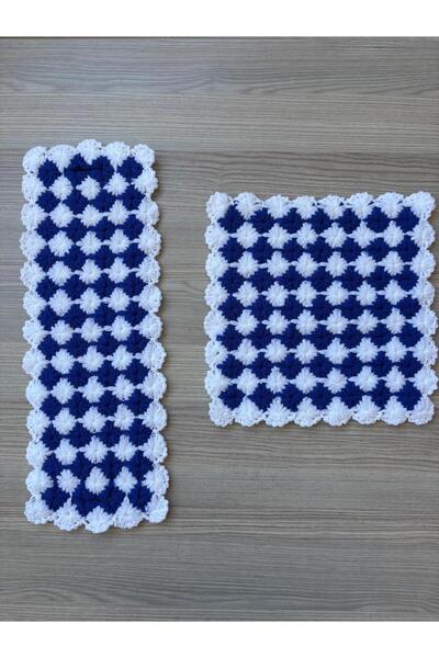 WIB TASARIM Hand Knitted 2-Piece Bath Washcloth Set - Dowry Long and Square W...