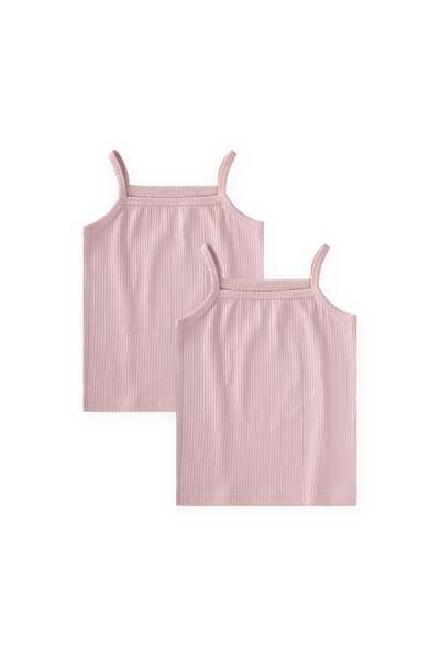 Cigit Double Rope Strap Undershirt for 2-9 Years Old, Powder Pink