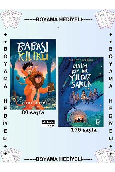 Timaş Yayınları Boyamalı- Babası Kılıklı - Benim İçin Bir Yıldız Sakla , Mert...