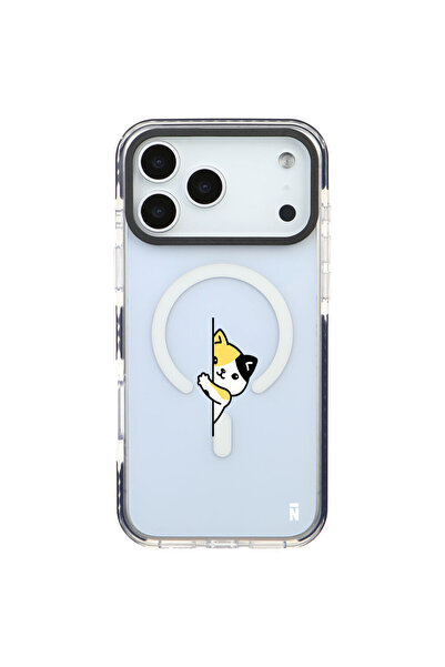 Casen iPhone 17 Pro Yanları Siyah Magsafe Arty Şeffaf Cat Lover Kedi Tasarıml...