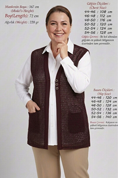 Laden Women's Plus Size Openwork Hollowed Out Knitted Fabric Vest - Lightweig...