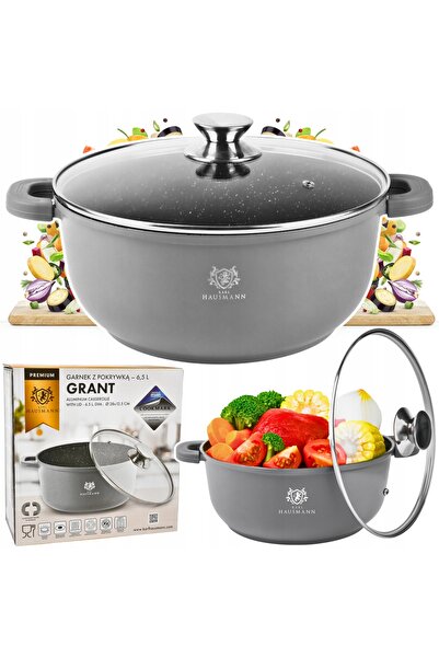 Karl Hausmann Oală mare 6,5L, cu înveliș de marmură, pentru inducție și gaz, ...