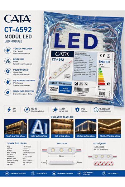 Cata CT-4592 MODÜL LED DIŞ MEKAN 2W (GÜN IŞIĞI] 10 ADET