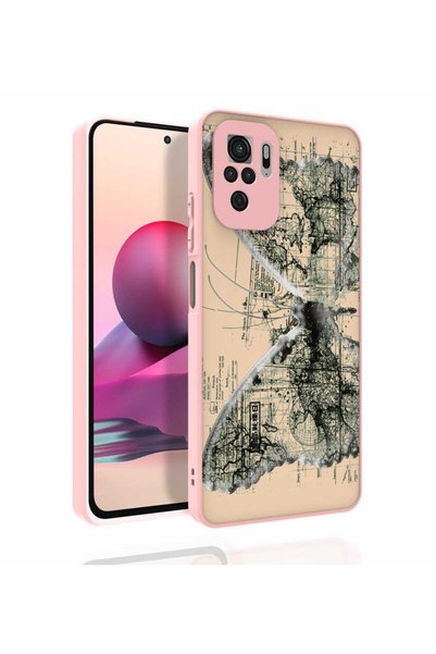 Ummeslem غطاء لامع بنمط مميز مع حماية للكاميرا متوافق مع هاتف Redmi Note 10
