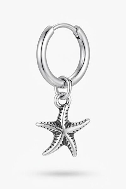 Blisse Piercing Unisex Silver Color Surgical Steel Dangle Sea Star Figured Ho...