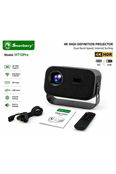 Smartberry High-Definition 4K Mini Projector with Dual WiFi & HDMI – Smartbar...