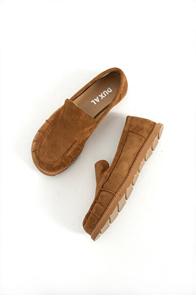 DUXAL SHOES حذاء إليزا نسائي من الجلد الطبيعي من جلد الغزال ذو نعل مسطح للاست...