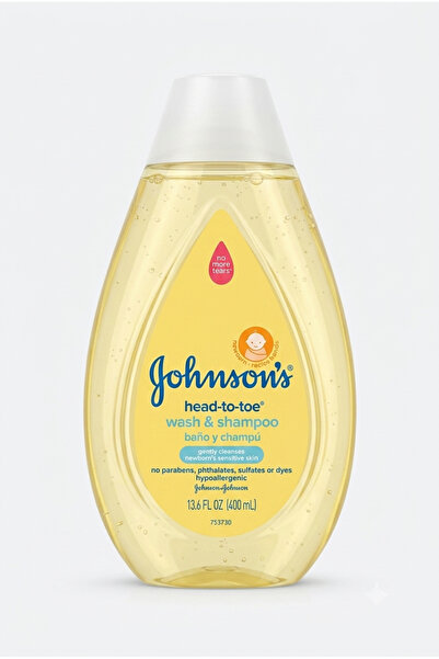 Johnson's Baby Head to Toe Baby Hair and Body Shampoo 400 ml - Non-Stinging B...