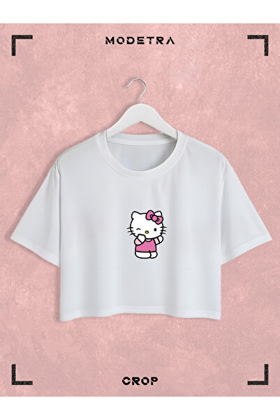 Modetra Women's Cotton Colorful Kitty Lilo Angel Stitch Printed Crew Neck Ove...