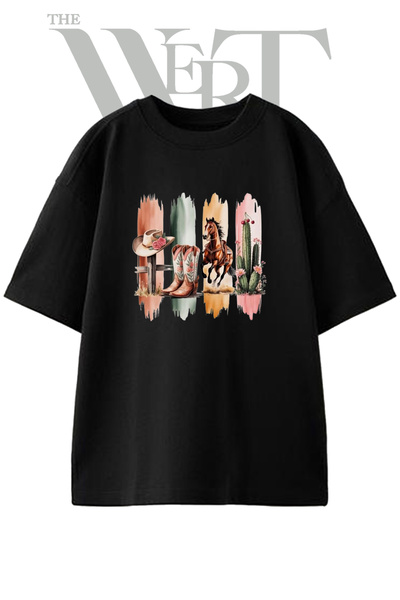 THEWERT Tricou oversize negru unisex cu imprimeu Vahsi Bati Design