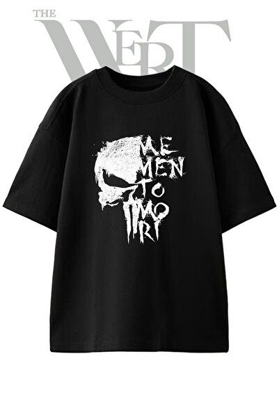 THEWERT Μπλουζάκι Memento Mori με στάμπα, Unisex, μαύρο, oversized