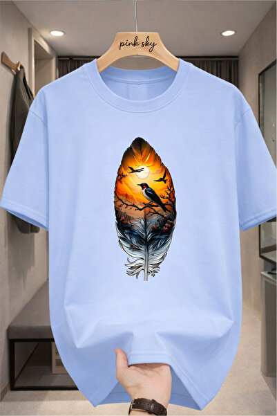 Pink Sky Premium Oversize T-Shirt 100% Cotton Unisex Comfortable Fit Trending...