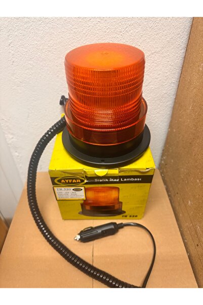 AYFAR 3 Fonksiyonlu Sarı Tepe Lambası Ledli 12 Volt 24 Volt Uyumlu Mıknatıslı...