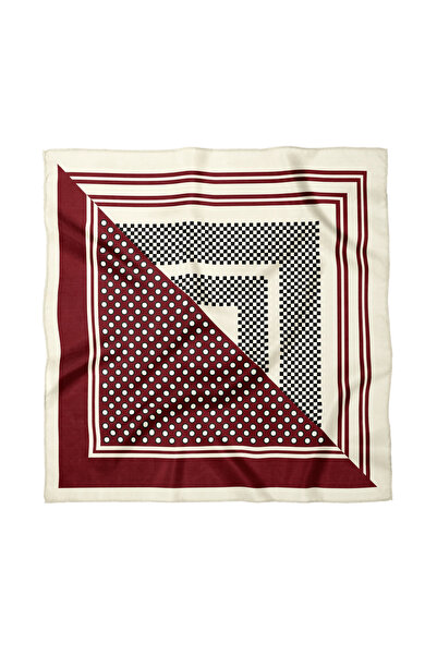 Sultan İpek Polka Dot Patterned Scarf / Bandana 70X70Cm