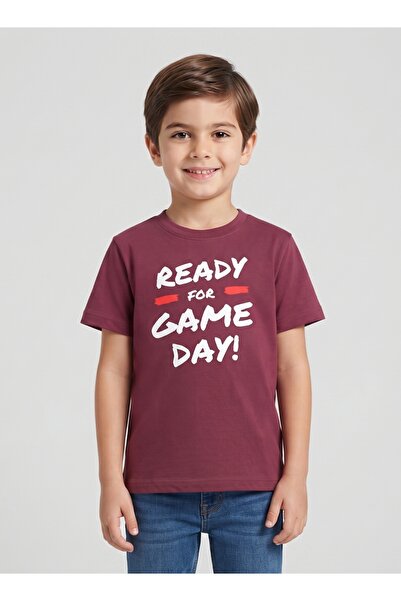 Babyqlo Maroon Ready For Game Day Kids T-Shirt