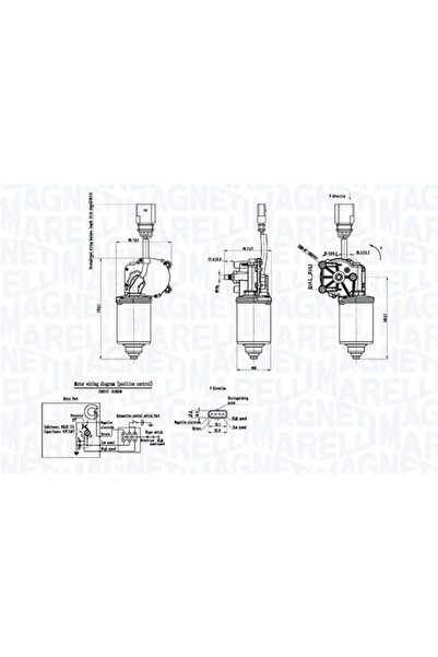 MAGNETI MARELLI Motor Stergator Fata Audi A4 B5/A4 B6 1994-2013