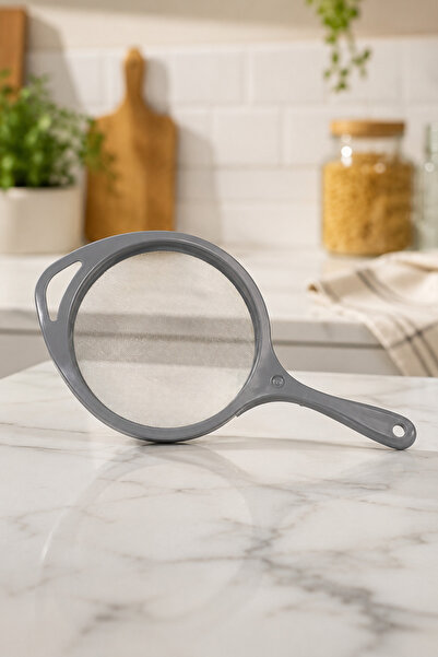 GİNZAMAİSON Lale Süzgeç - Gri - 22 cm İnce Metal Fileli Saplı Paslanmaz Mutfa...