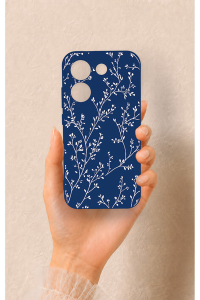 Vip Case Poco X8 Pro Uyumlu İnce Yaprak Dalı Desenli Silikon Kılıf