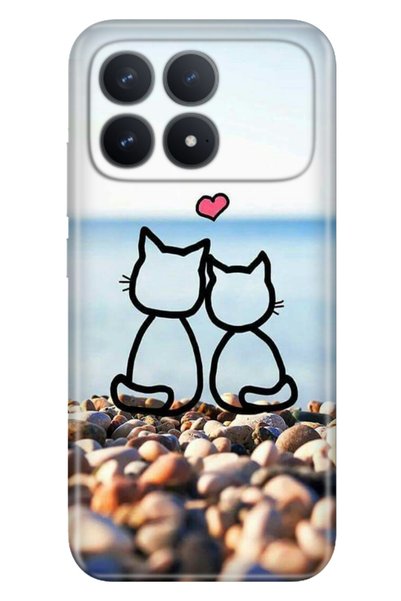 Cekuonline Poco F8 Pro 6.59" Case Colorful Silicone Printed Tpu Love of Cats