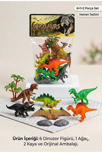 berattoys 9 pcs hayvan seti 15 cm dinazorlar figür oyuncaklar trex dinazorlar...