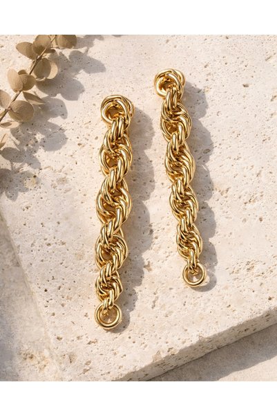 ILSA Thick Rope Chain Lightweight Pendant Earrings