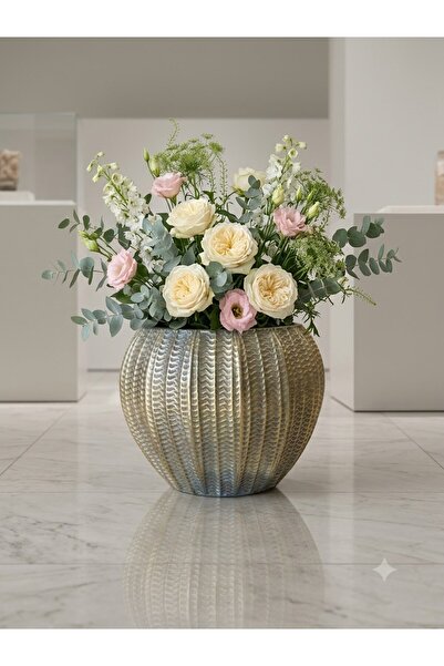 PANALI Metal Decorative Flower Pot Large Size 31 X 31 cm