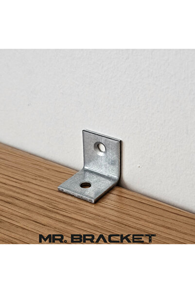 MR.BRACKET 10 ad. L Demir Gönye Köşebent 2x2cm - Mobilya Dolap Raf Masa Köşe Bağlantı Elemanı Sabitleme Aparatı