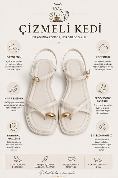 Bufu Flip-flop ortopedic cu detaliu inelar
