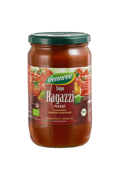 Dennree Βιολογική Σάλτσα Ντομάτας Sugo Ragazzi Vegan 660 γρ.