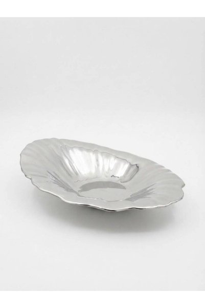 Afaq Silver Plated Ceramic Fruit and Candy Plate