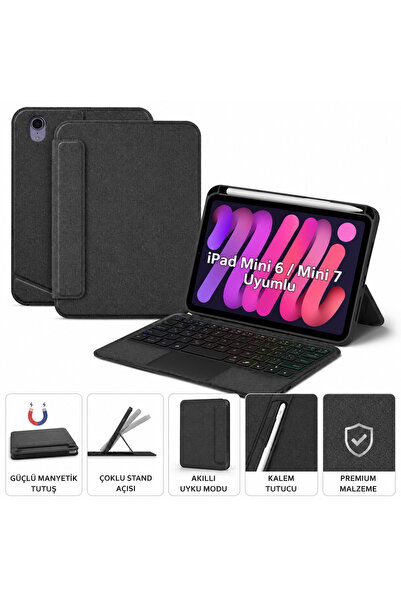 EHZ TEKNOLOJİ iPad Mini 6 (2021) / iPad Mini 7 (2024) Uyumlu Manyetik Bluetoo...
