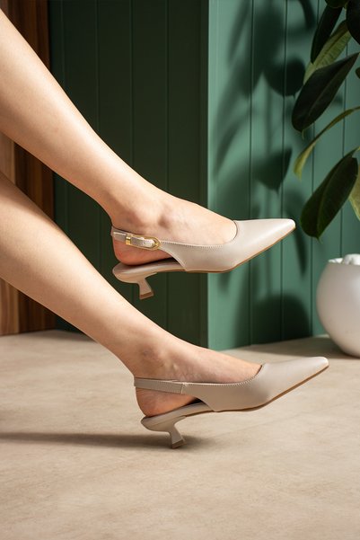 Ramer Short - Hazelnut Heeled Women's Shoes 4 cm Skin Beige