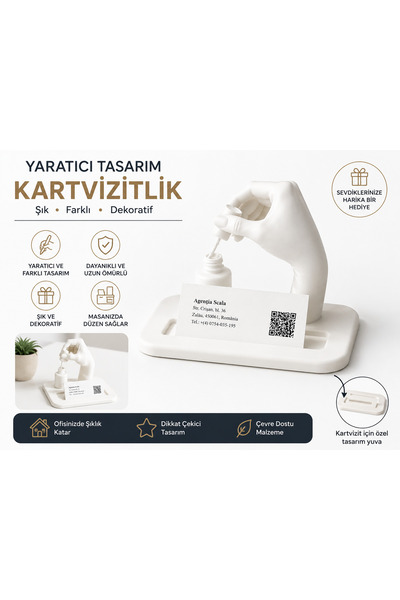 LİYA3D Hand-Shaped Business Card Holder – Manicure, Beauty Salon, and Nail Ar...