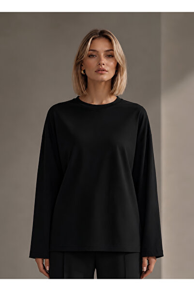 Grafftee Clothing Suerte Black Oversize Wide Cut Long Sleeve 100% Cotton Basi...