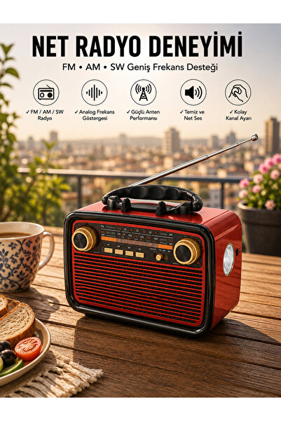 Generic Brand Music Box Bluetooth Connected Nostalgic Design Radio with Flash...