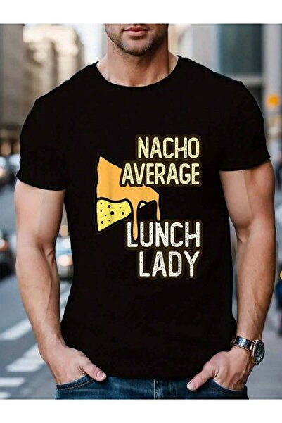 KYMC07 تي شيرت صيفي للرجال من القطن 100%، تصميم NACHO AVERAGE LUNCH LADY، منا...