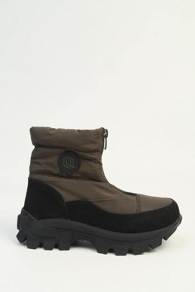 QUİEN Children's Khaki Furry Boots Ch-50110
