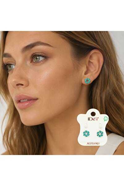 idei Colorful metal alloy stud earring Top Bottom Set , playful accessory for...