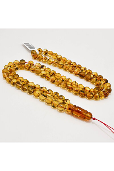 Generic Brand Natural Baltic Amber Rosary with Inclusions – 87Beads 7.5mm Rou...