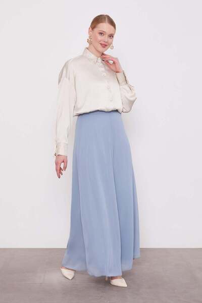 Levidor Blue High Waist Chiffon Trousers