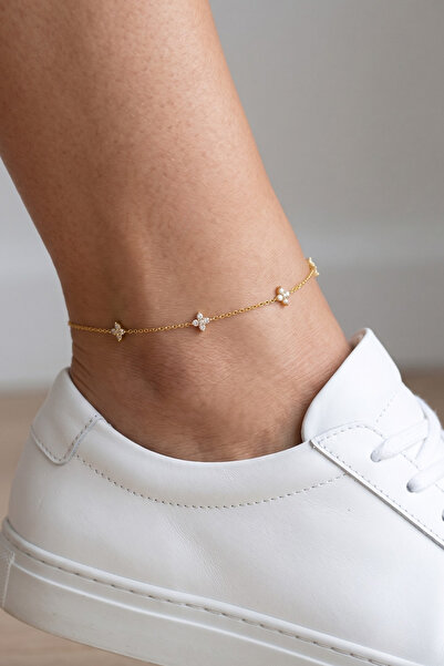 Elika Silver 925 Ayar Gümüş Zirkon Taşlı Minimal Halhal
