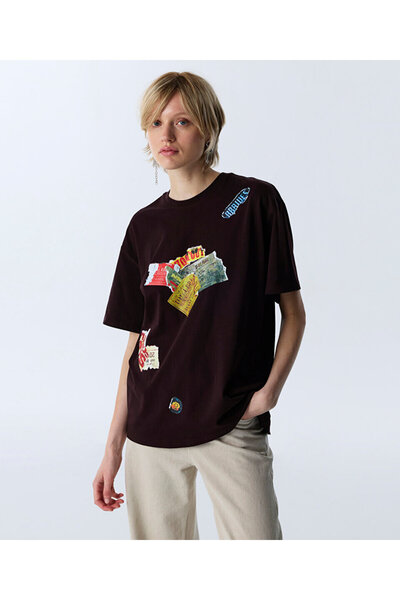 Twist STICKER BASKILI OVERSIZE TİŞÖRT