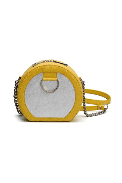 Urban Vanilla Geantă crossbody din piele galbenă MACCA