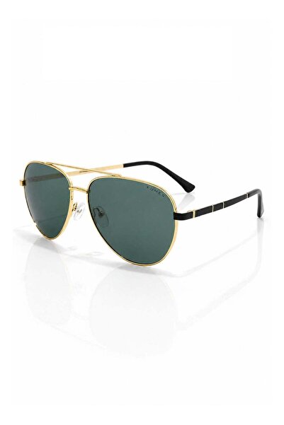 Fumes Apex Polarized Aviator Sunglasses for Men & Women, Gold Metal Frame wit...