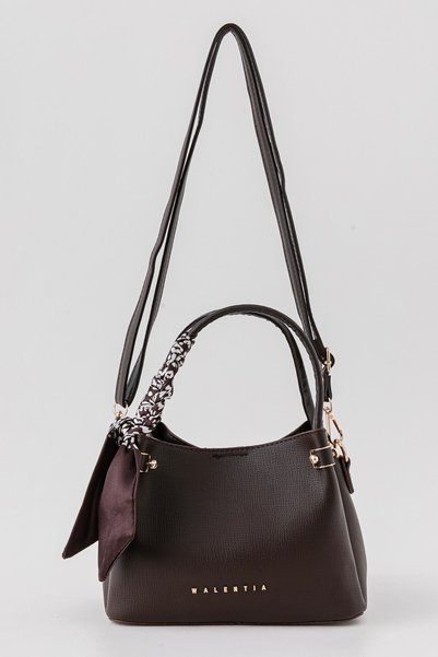 Mivana Bags Liora Kadın Acı Kahve Omuz ve Çapraz Çantası Fular Detaylı Ayarla...