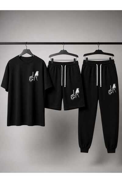 CLOTHES33 T-Shirt, Sweatpants, Shorts 3-Piece Combination Thin Summer Sweat-A...